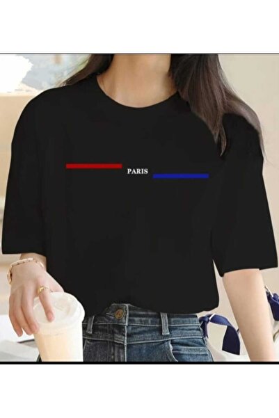 PERISENSE Tricou oversize unisex imprimat Paris