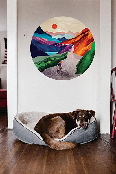 Kt Grup Boho Yuvarlak Manzara Pastel Renk Modern Duvar Sticker