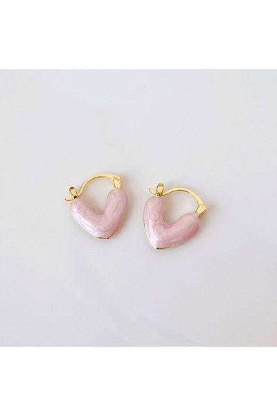 Heppii Pink Earrings with Heart