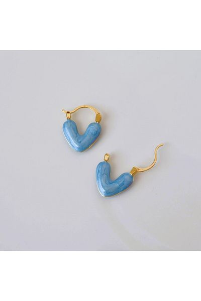 Heppii Blue Heart Earrings