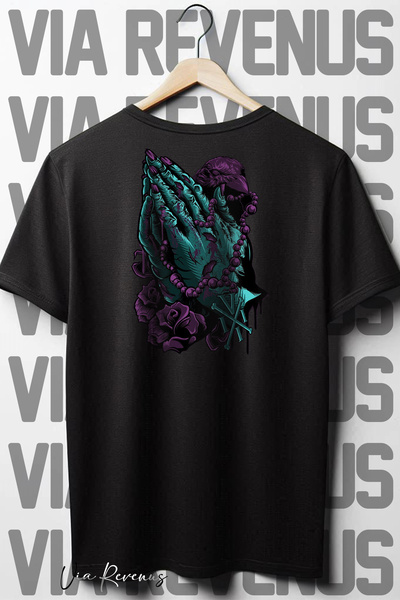 Vordevia Crna Oversize kroj Štampano T-shirt - okrugla kragna