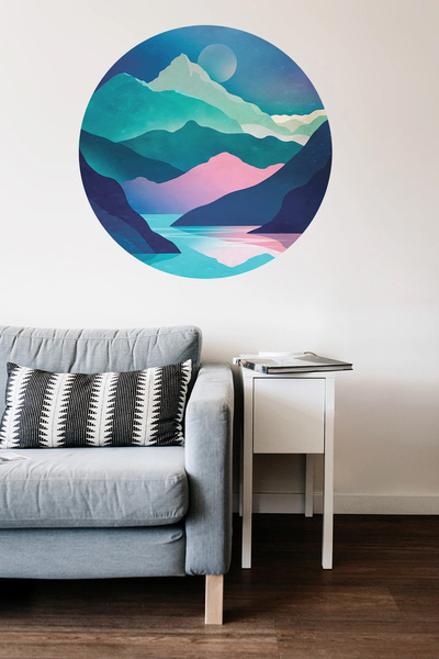 Kt Grup Boho Yuvarlak Manzara Pastel Renk Modern Duvar Sticker