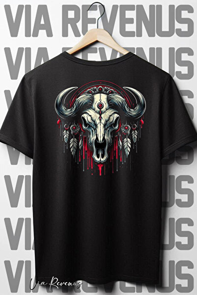 Vordevia Lubanja koza leđa Štampano Oversize kroj široka majica okrugla kragn...