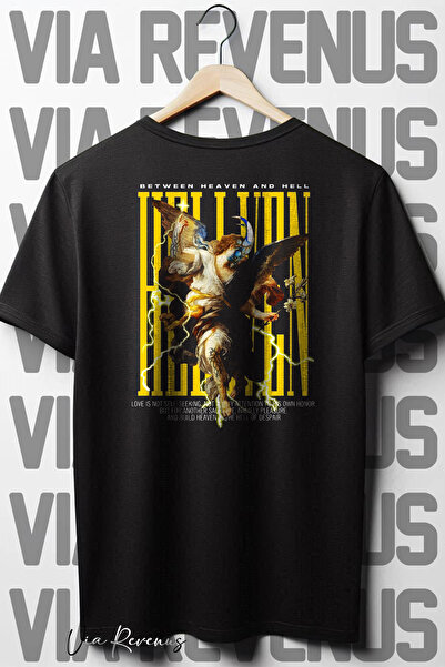 Vordevia Nebo i pakao leđa Štampano Oversize kroj široka majica okrugla kragn...