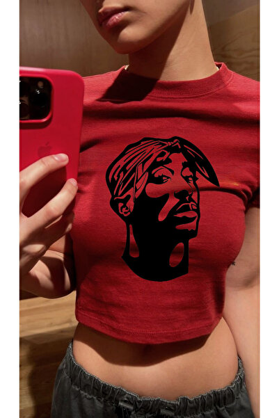 Violon Tricou roșu Tupac Silhouette Model pentru damă