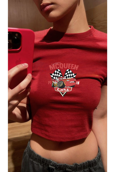 Violon Κόκκινο γυναικείο μπλουζάκι με κορμάκι Mcqueen Model Ready to Race