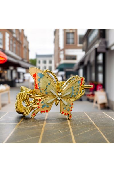 Bluoksweet Young Butterfly Brooch Shaped Strong Bow - Stylish Jewelled Flower Buckle