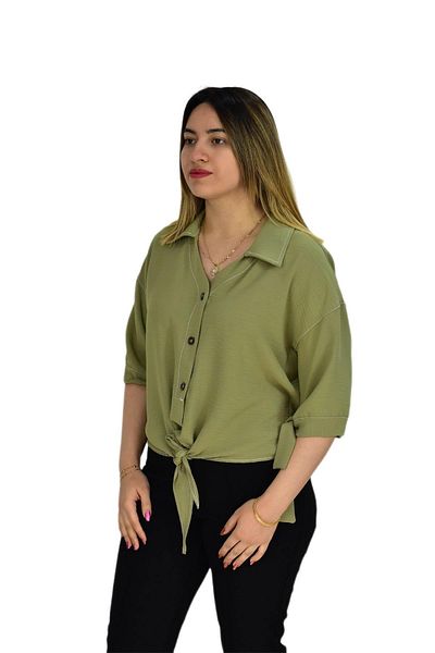 BAGLAN Lace-Up Women's Ayrobin Blouse - RY19414