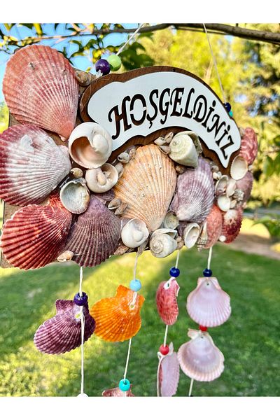 Mirvano Large Seashell Door Ornament - Welcome, Decorative Handmade