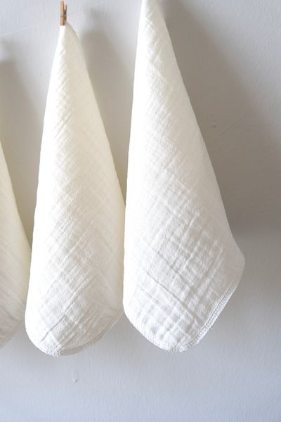 runbaby 10 Pieces Run Baby - Ecru Muslin Baby Mouth Wipes and Sweat Cloth
