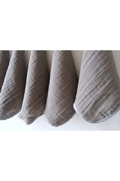runbaby Anthracite 10 Pieces Run Baby Muslin Baby Mouth Wipes and Sweat Cloth - Double Layer Design