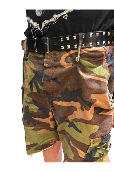 Metal Giyim Curea cu detaliu piramidal dublu rând