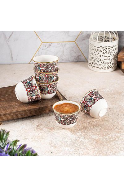 AYBABA STORE 6 Pieces Emerald Mirra Coffee Cup - Gawa Cup Without Handle