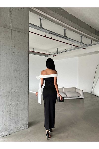 Secret Passion Lingerie White Strapless Black Evening Dress - FLEXIBLE Fabric Collar, 744582938