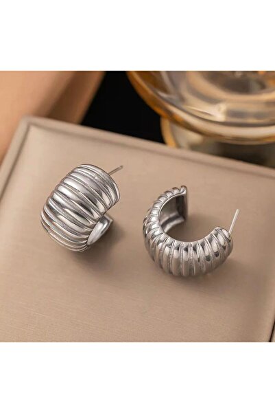 monalisatoka Kadın Gümüş. Burgulu Hasır Halka Küpe