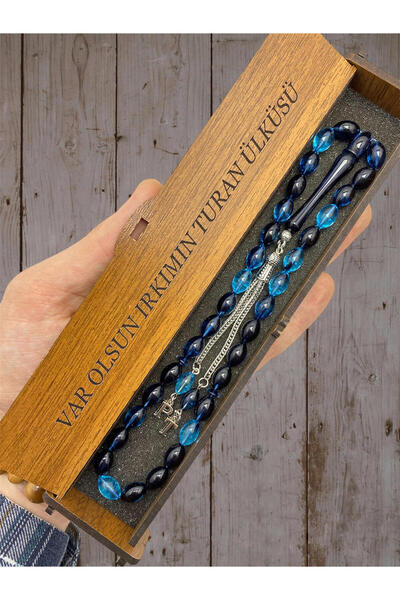 KANUNİ TESBİH Petrol Blue Letter Barley Cut Rosary