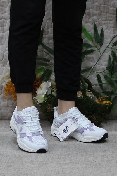 U.S. Polo Assn. BAZA. Polo Assn. Krez - Liliac alb, flexibil confortabil, pantofi sport de damă