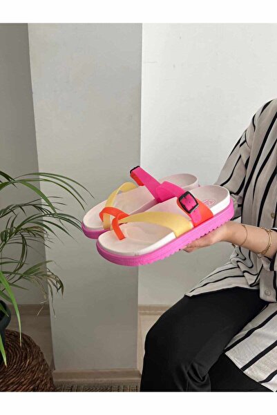 Behtah Kundura Papuci zilnici pentru plajă și baie pentru femei - șlapi colorați