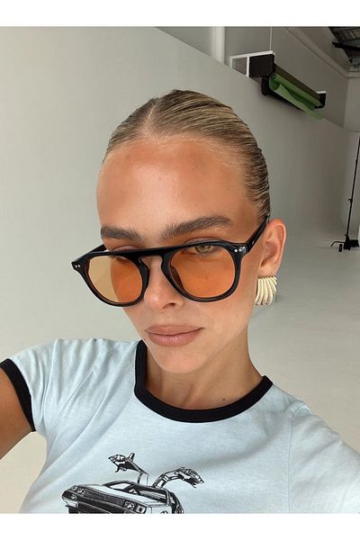 LOOKUP NEW New Season Unisex Women's Men's Sunglasses - Uv400 Protected, Square Orange Black