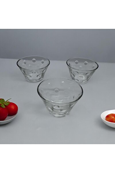 Rayan Yanpa Tıcaret Rayan - 6-Piece Cono Bowl, Dotted Glass Bowl, Dehydrate S...