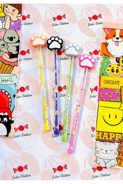 ÖZ KIRTASİYE Set of 4 Cute Laying Eggs Pencils