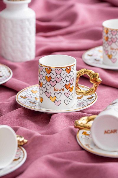 ACAR 6013 Juliette - Pink Coffee Cup Set of 6