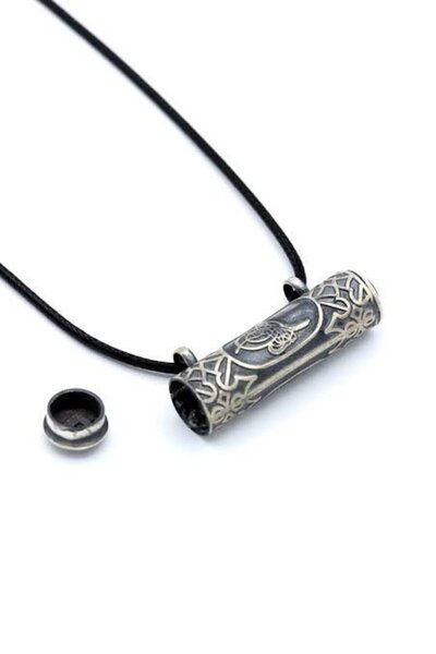 Herşey Nota Silindir Bronz Açılabilen Cevşen Muska Kolye