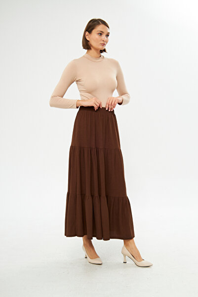 Rudaconcept Многопластова пола от креп плат, 3-слойна пола, пола с хиджаб, дълга пола, подарък за майка, подарък за любовник