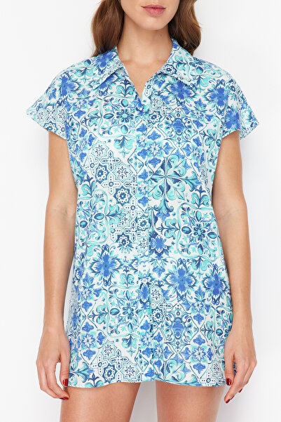 Trendyol Collection Mini Woven Beach Shirt - Tile Pattern, Tbess24Go00016