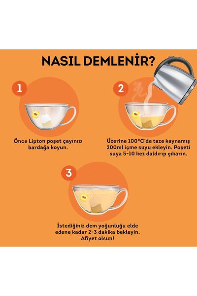 Lipton Bardak Poşet Çay -Slim Plus Kayısılı 2'li Paket