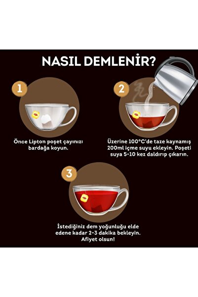 Lipton Earl Grey Bardak Poşet Çay 100'lü X 3 Adet