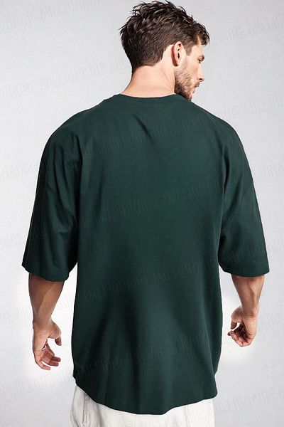 Teenage Millionaire Tricou Salas supradimensionat pentru bărbați, cu imprimeu lateral, detaliat, verde petrolier