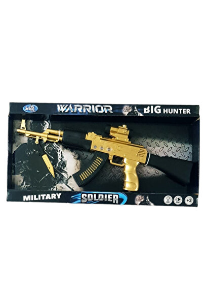 şahper Kutulu Oyuncak Pilli Keleş Tüfek,Işıklı,Sesli ,Dipçiği Söktak 54 Cm.