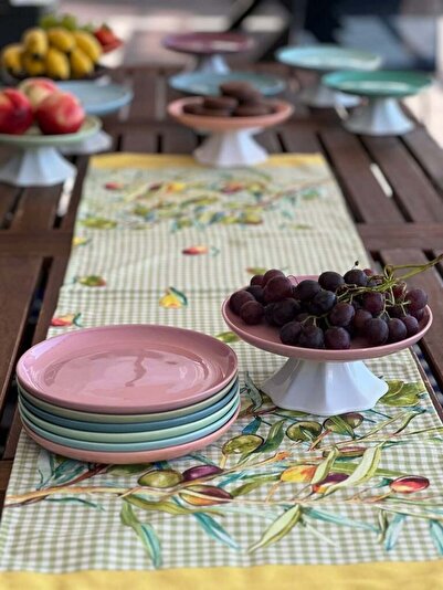 MeGgDecor Rengarenk Soft Pudra Pembe Ayaklı meyvelik sunum kasesi kek standı ...