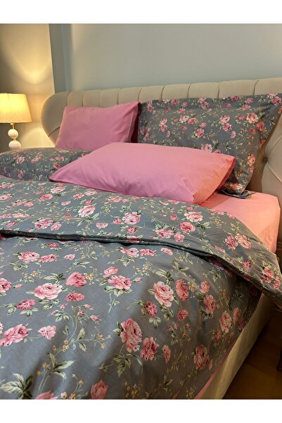 Zeren Home Double Duvet Cover, Elastic Sheet, 2 Pillow Cases, 2 Ornamental Pillow Sets 6 Pieces