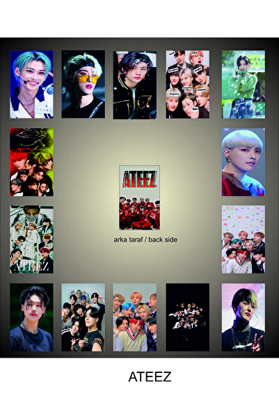 Umut Matbaacılık Ateez Çift Taraflı 14 Adet Fotokart Seti, Photocards, Ateez ...