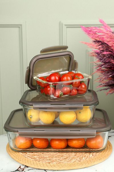Viyalente Lock & Lock Ultra Durable Glass Storage Set - 750ml, 2lt, 3.6lt| 400°C Safe as Heat