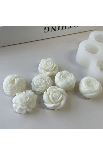 arıca pazarlama şakayık gül mum silikon kalıbı , çoklu şakayık mum silikon kalıbı mini boy