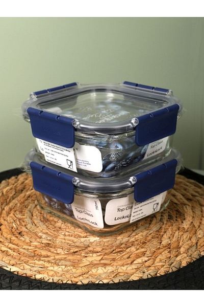 Viyalente 2 Lock & Lock Airtight Glass Storage Container 750 ml| 400°C Safe as Heat