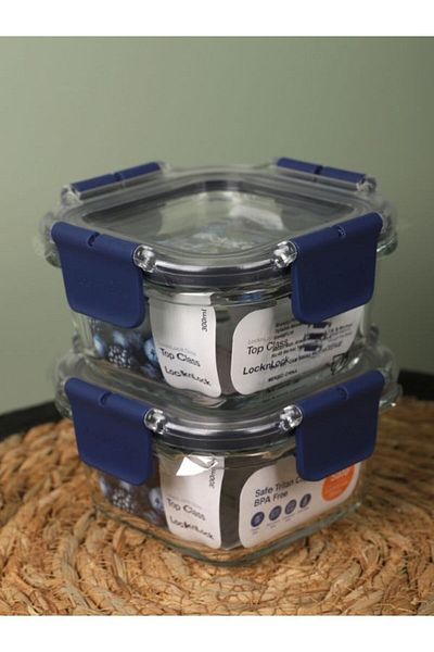 Viyalente 2 Lock & Lock Airtight Glass Storage Container 300 ml| 400°C Safe as Heat