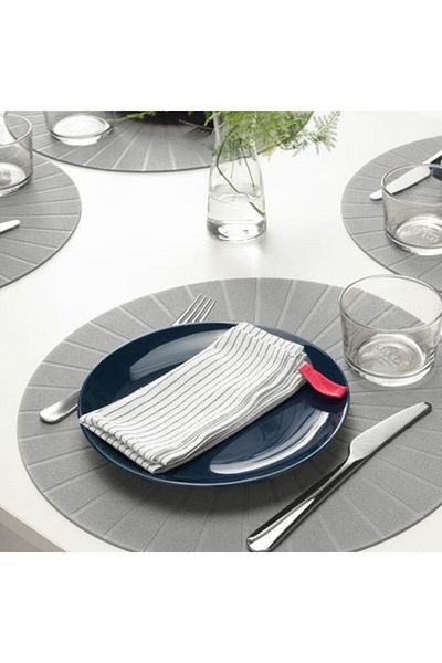 IKEA Black-white Fabric Napkin Meridyendukkan 6 Pieces Cotton Napkin