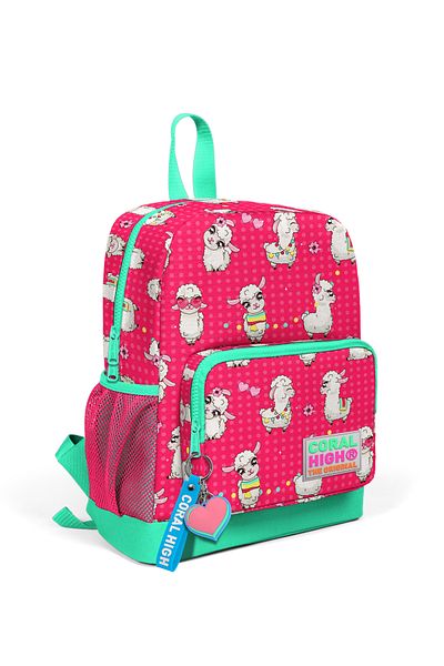 Coral High Rucsac de școală cu două compartimente pentru copii, neon, coral, verde, alpaca, 23300
