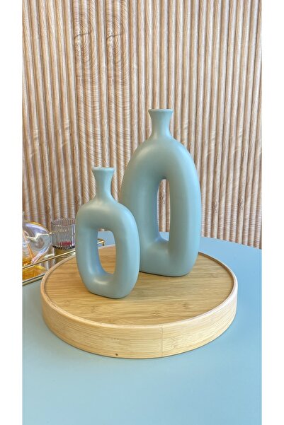 AstreHome Σειρά Goody - Κεραμικό χειροποίητο βάζο σε πράσινο χρώμα μέντας