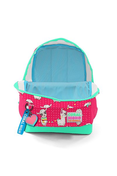 Coral High Rucsac de școală cu două compartimente pentru copii, neon, coral, verde, alpaca, 23300