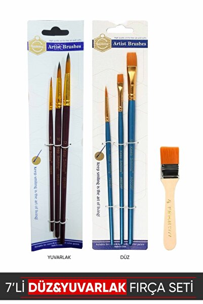 Vox Art Fırça Seti 7'li / 3düz.3yuv.1zmn (SULUBOYA-AKRİLİK-YAĞLIBOYA)