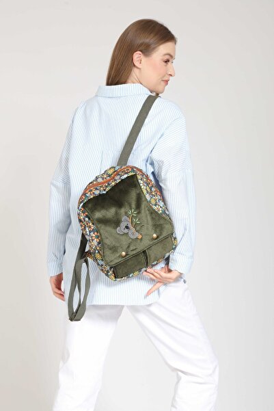 Street Bag Koala Embroidered Ethnic Authentic Bohemian Pattern Backpack Daily Travel Use