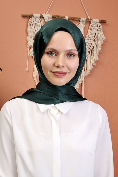 SpecialScarf Hijab Fashion JANJAN GLOSSY SATIN TEXTURED TESETURE EVENING DRESS CHIFFON SHALT PETROL COLOR