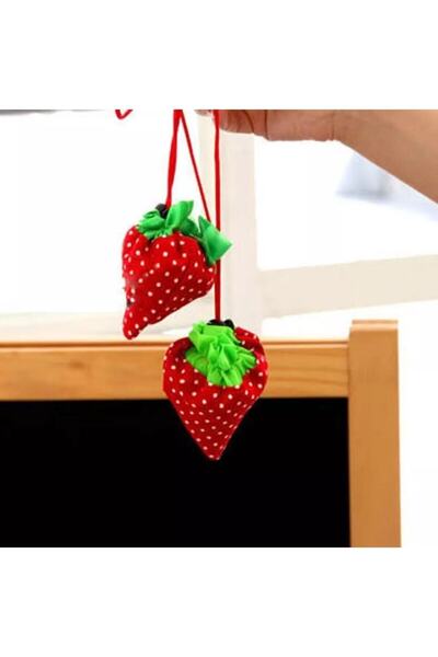 Melien 58cm X 38cm Yeni Kahverengi Çilek Katlanabilir Bez Market Alışveriş Pazar Torba Katlanan Çantası