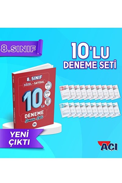 Açı Yayınları 8.sınıf Lgs 10'lu Deneme Sınav Seti / Sayısal - Sözel / 20 Fasü...