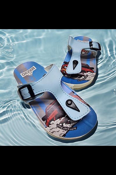 GEZER Flip-flop zilnic pentru copii cu imprimeu pentru plajă, mare, papuci de piscină